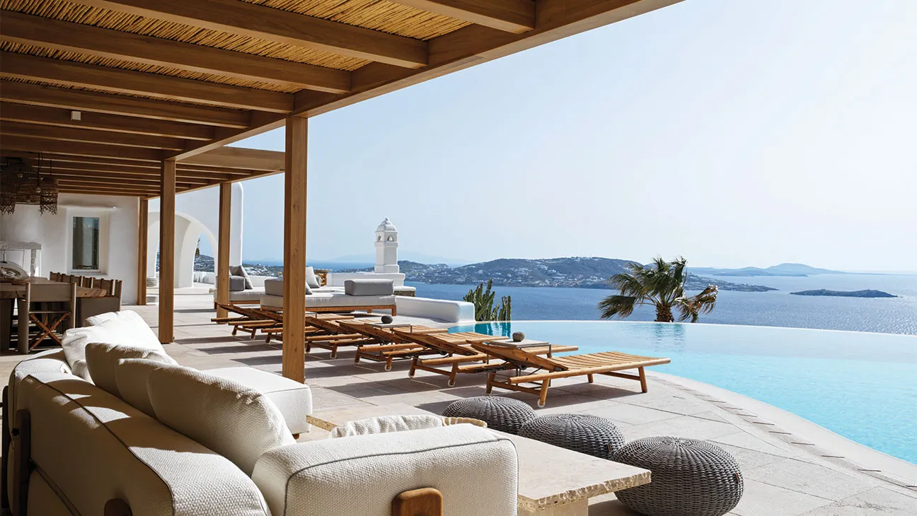 Luxury private villa Mykonos with infinity pool and Aegean sea view
